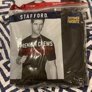 Brand New Stafford Premium Crews 100% heavyweight Cotton Size Medium Black